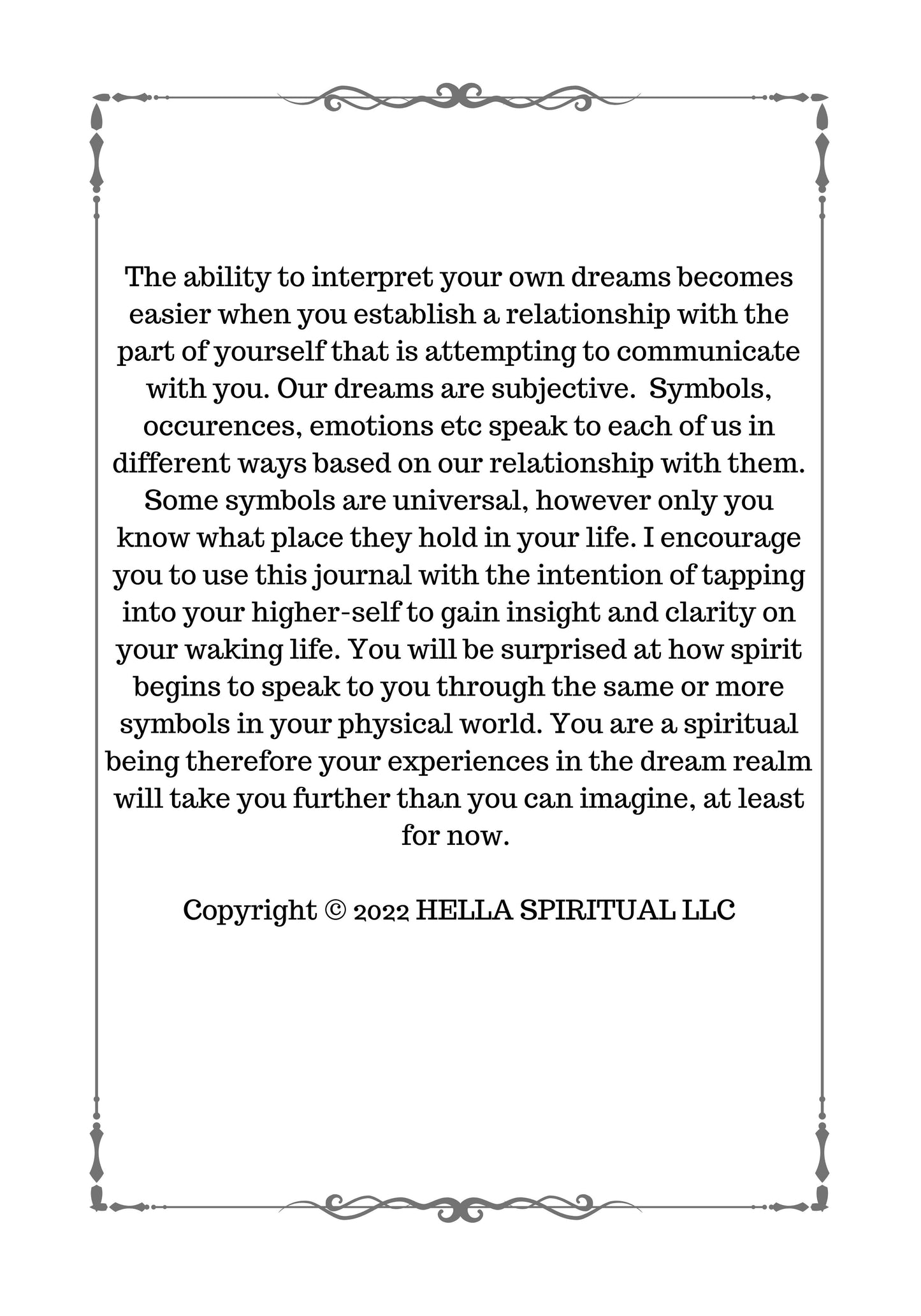 Dream Journal by Hella Spiritual